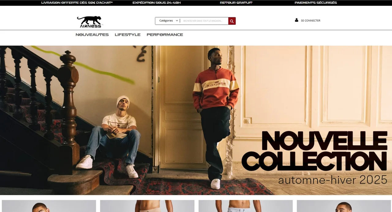 La boutique en ligne Airness et sa présentation des collections