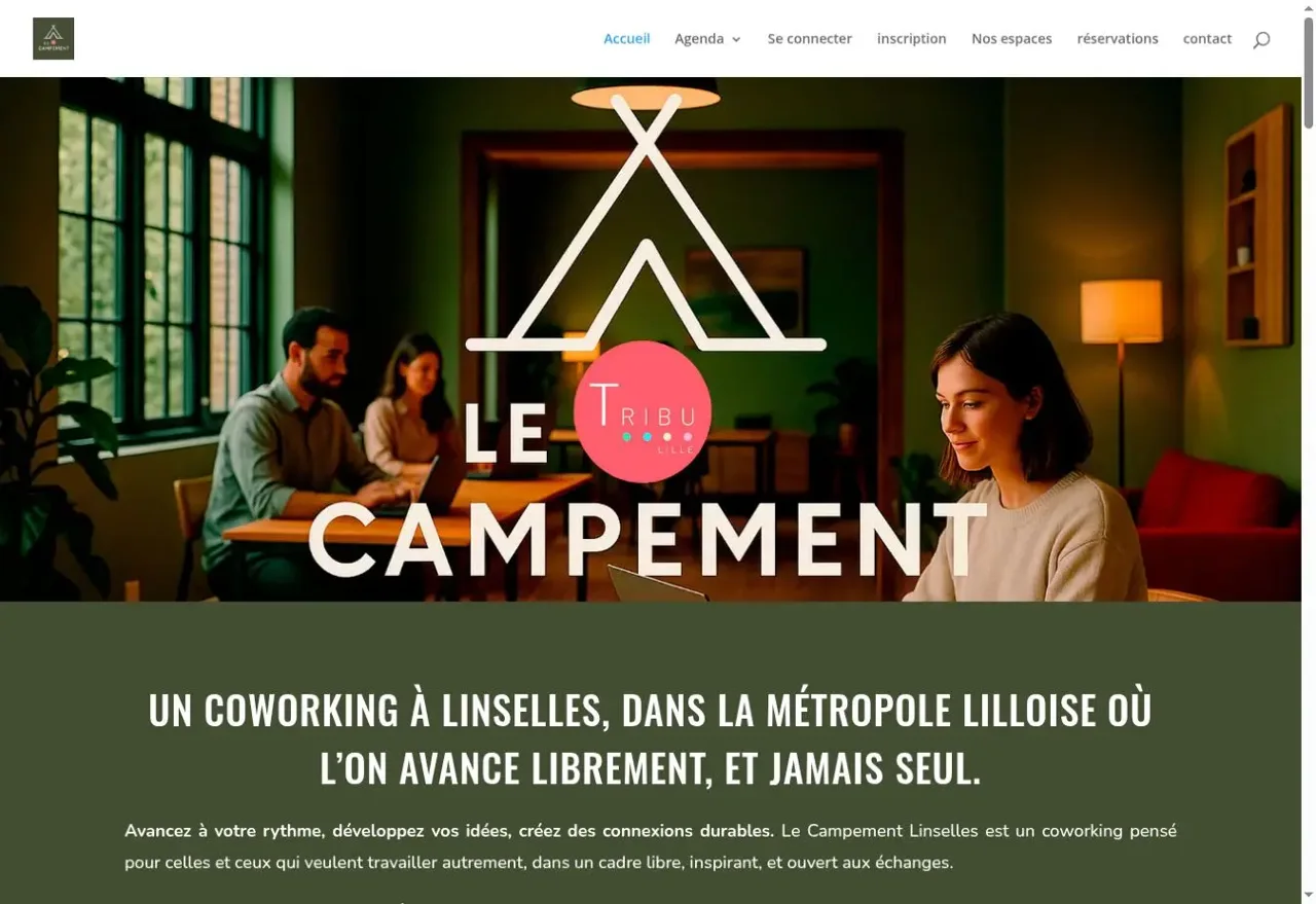 Le site du Campement, espace de coworking à Linselles